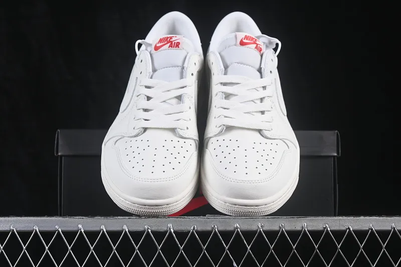 All categories Air Jordan Jordan series basketball shoes Air Jordan 1 Low Air Jordan 1 Retro Low OG "Sail and University Red" AJ1 Joe 1 rice white low-top retro culture basketball shoes HQ6998-100